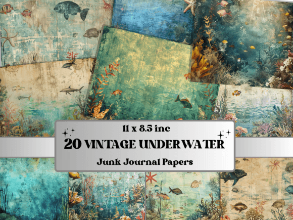 Download Vintage Underwater Background Paper - Vintage Collection