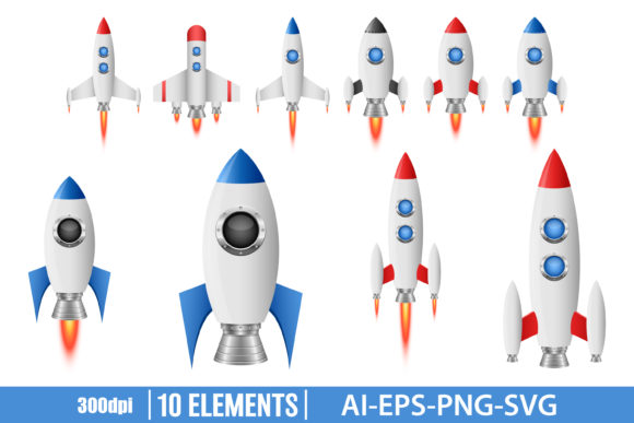 Download Rocket Spaceship Clipart Set - Spaceship Collection
