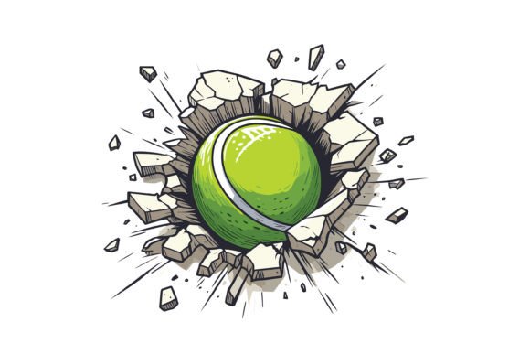 Download Tennis Ball Cracking on Wall Design - Wall design Collection