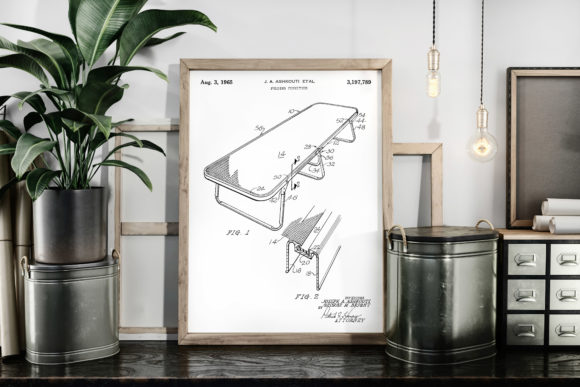Download Camp Cot 1965 Vintage Patent Art Poster - Vintage Collection