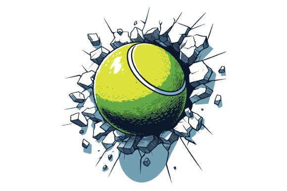 Download Tennis Ball Cracking on Wall Design - Wall design Collection