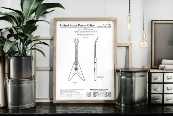 Download Electric Guitar 1958 Vintage Patent Art - 1958 Collection