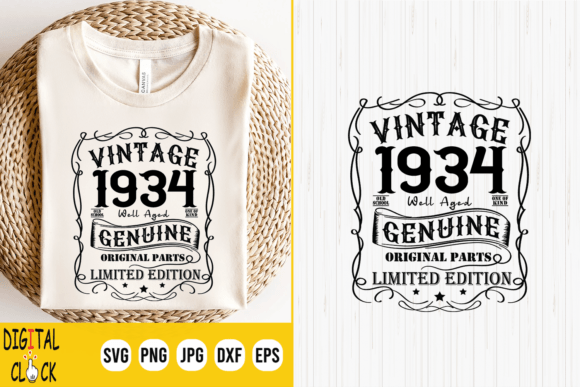 Download Vintage 1934 Birthday Well Aged Genuine - Vintage Collection
