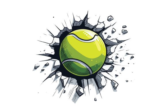Download Tennis Ball Cracking on Wall Design - Wall design Collection