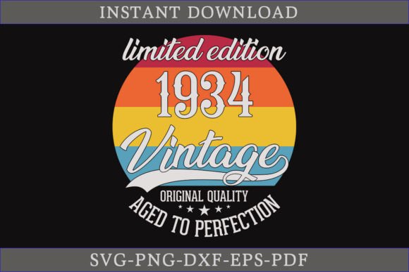 Download Vintage 1934 Aged to Perfection SVG File - Vintage Collection