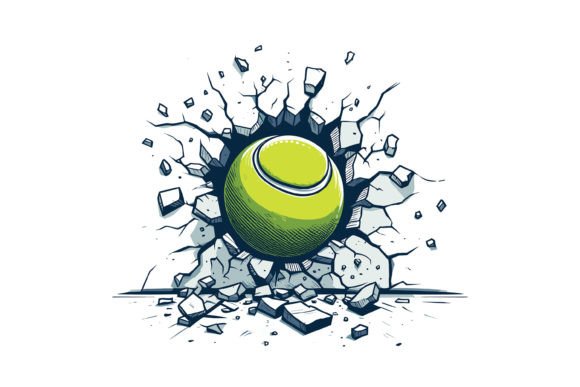 Download Tennis Ball Cracking on Wall Design - Wall design Collection