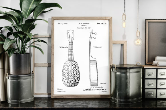 Download Ukulele 1928 Vintage Patent Art Poster - Vintage Collection